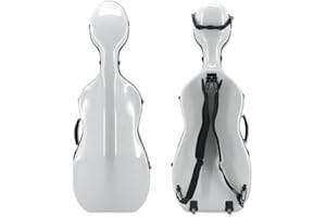 Vetimobato 1/2 Cello Case Carbon Fiber Hard Cello Case for Strong & Ultralight Cello Box with 2 Bow Holders & Strong Handle &