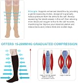 ACWOO Compression Socks for Women Men 2 Pairs Graduated Support Beiges Black view 4