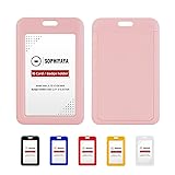2 Pack Sliding ID Badge Holder Hard Plastic Work
