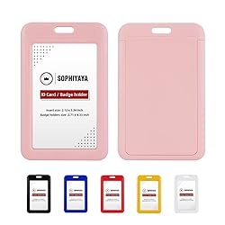2 Pack Sliding ID Badge Holder Hard Plastic Work