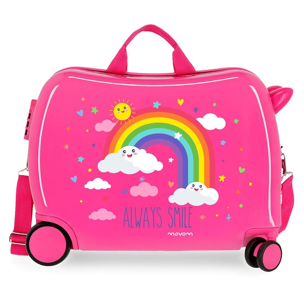 Enso Arcoiris Always Smile Pink Kids Rolling Suitcase 50 x 39 x 20 cm Rigid ABS Combination Lock 38 Litre 2.1 kg 4 Wheels Hand Luggage