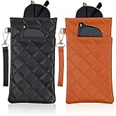 FlyingMage Double Eyeglass Case Soft Dual Glasses Case for Women Men Travel Squeeze Top Sunglasses Cases Eyeglasses Pouch