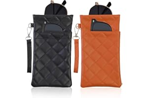 FlyingMage Double Eyeglass Case Soft Dual Glasses Case for Women Men Travel Squeeze Top Sunglasses Cases Eyeglasses Pouch