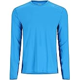 Simms SolarFlex Crewneck Long Sleeve Fishing Shirt for Men: UPF 50+ Sun Protection, Quick-Dry, Odor-Resistant (Seaport/Bright Blue, XX-Large)