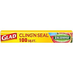 Glad Cling N Seal Plastic Food Wrap, 100 Square