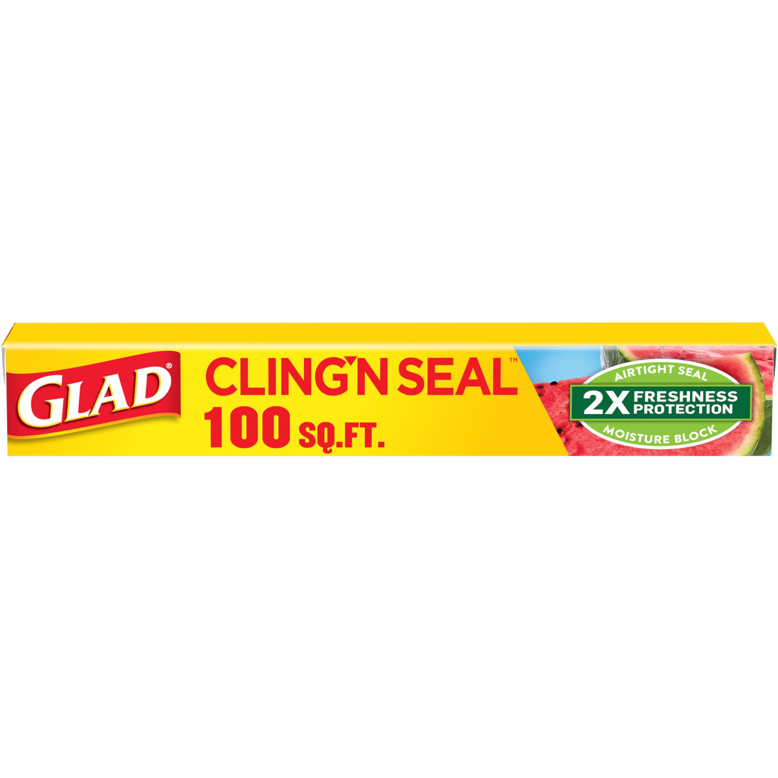 Glad Cling N Seal Plastic Food Wrap, 100 Square