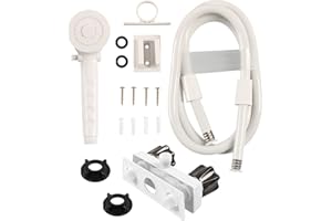 kingsea RV Shower Head with Hose and RV Shower Faucet, Non-Metallic Hand Held Shower Set Valve Diverter Replacement for RVs, Campers, Boats, White