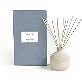 Blueme Renew Diffuser | Ivy & Rose | 5.92 Fl Oz - Refillable Wellness Diffuser, Contains Essential Oil, Sustainable, Hand Finished, Premium, Luxury Ceramic, Natural Rattan Reeds, | Small