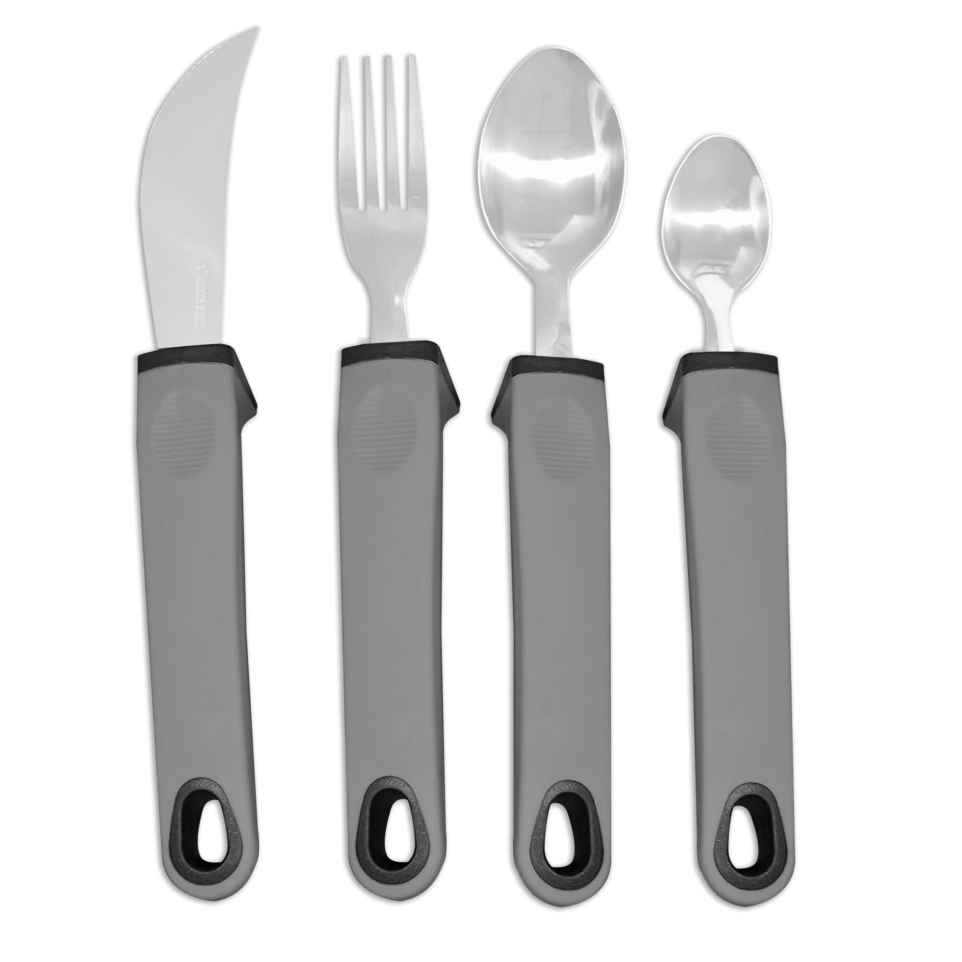 Easy Grip Cutlery Set, Cutlery for Disabled Hands, Disability Ideal Dining aid for Elderly Disabled Arthritis Parkinson's Disease Tremors Sufferers Gary (Curved)