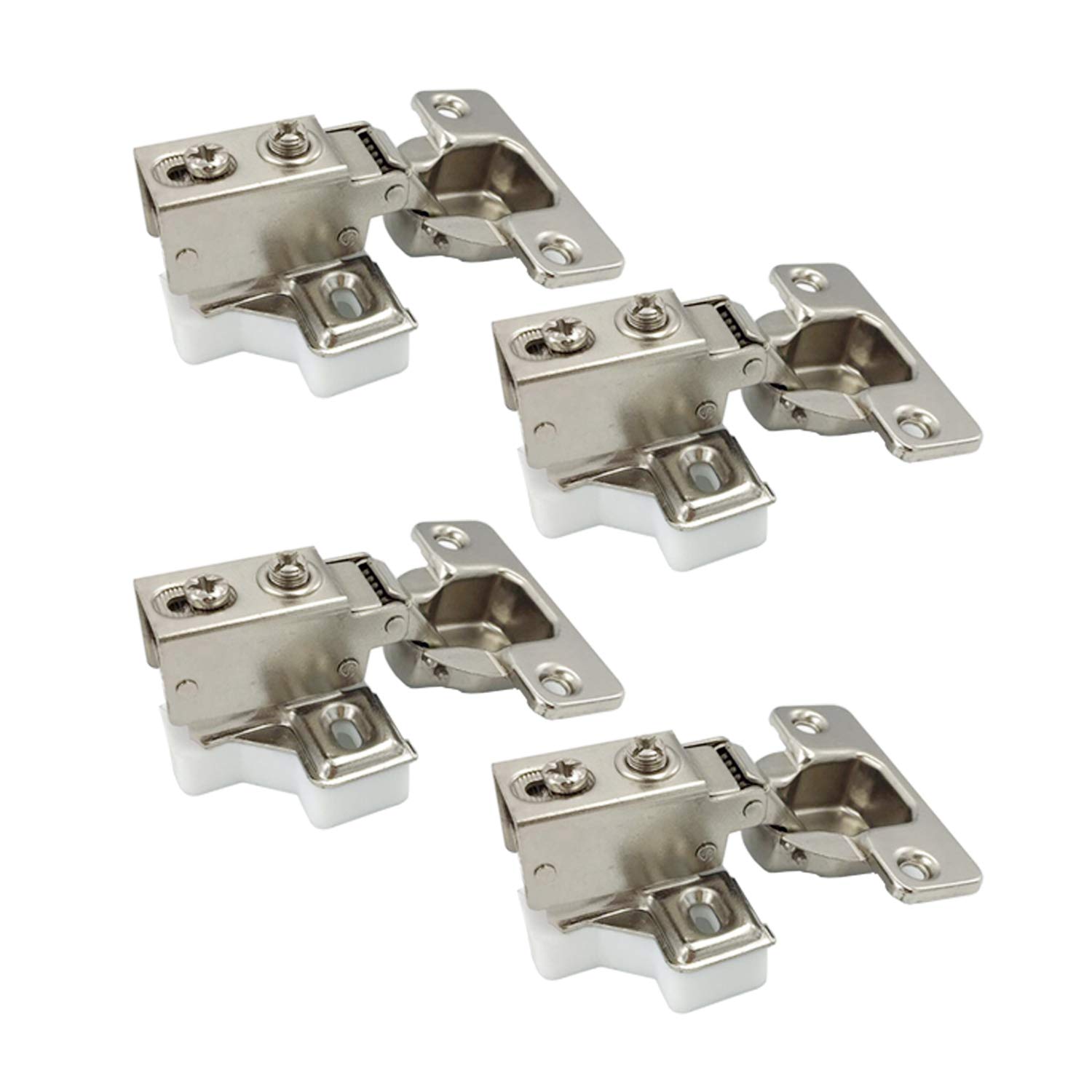 LIKERAINY 95Deg Inset Face Frame Hinge 35mm with Hydraulic Damper for Cabinet Door Compact Soft Closing Short Mini Hinges for Cabinet Cupboard Wardrobe Pack of 4