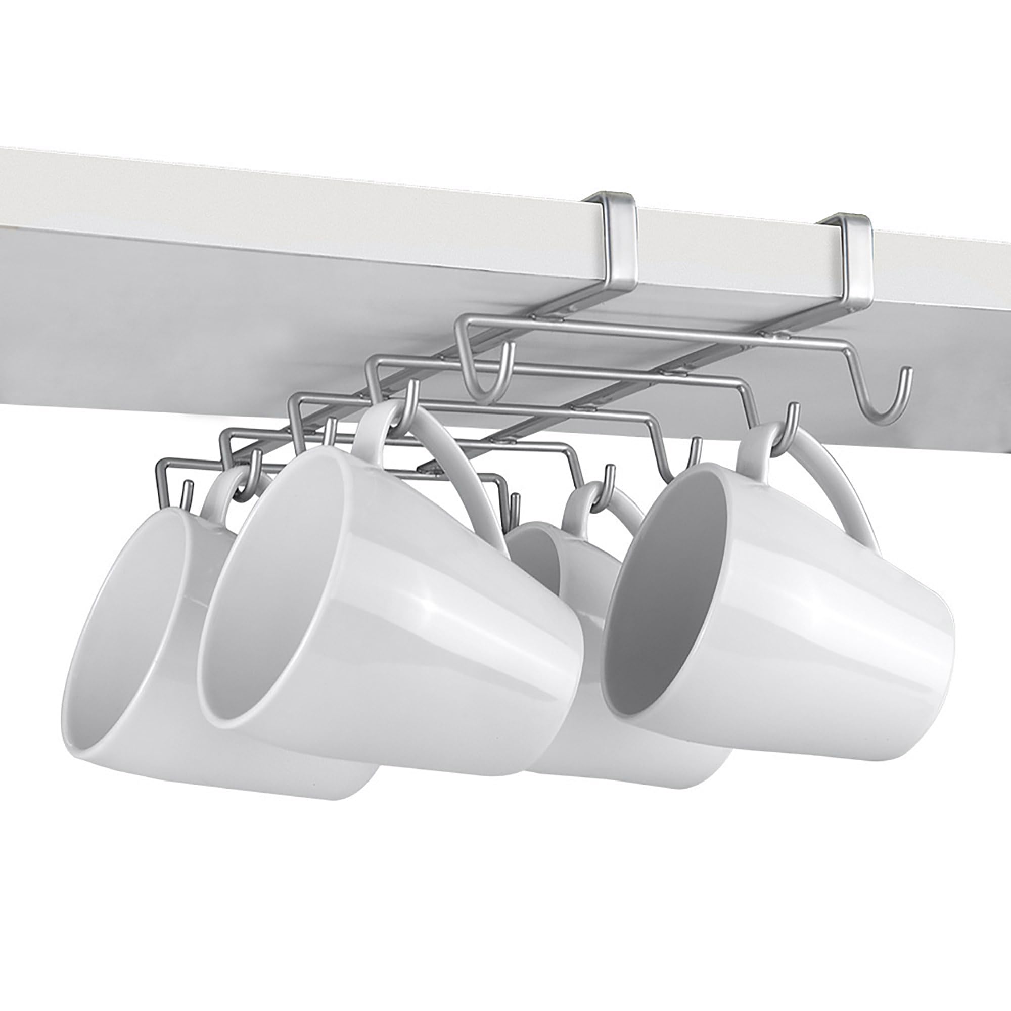 Metaltex Shelf cup holder, polythermic coated, silver, SpiderMug