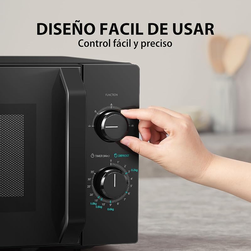 Microondas toshiba 20l mw2-mm20p (bk), micro-ondas independente, 800 w, 5 níveis de potência, com descongelamento fácil, iluminação led interna, preto