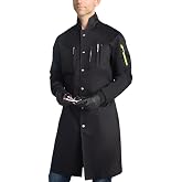 The Lab Coat Project: 100% Cotton Chemistry Men's 6-Pocket Long Cuffs Snaps | White &amp; Black Premium 100% Cotton Men Lab Coat, 6 Pocket Safety Howie Design, Science-Chem Labs, Students to Professionals