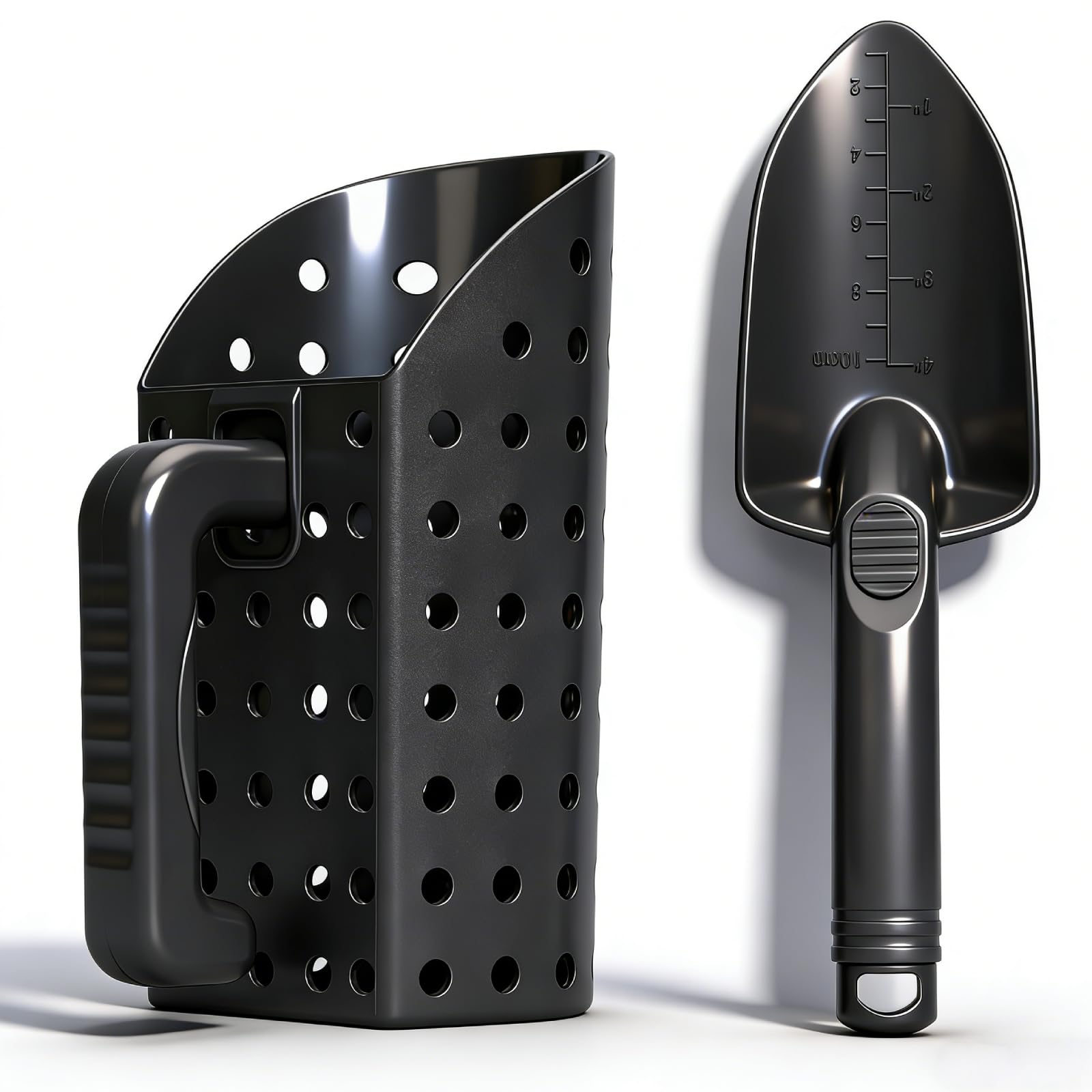 Kids Metal Detector Shovel Sand Scoop Kit, Metal Detector Sand Scoop Metal Detecting Shovel Sand Sifter Beach Sand Shovel for Metal Detecting, Stainless Steel Metal Detecting Accessories