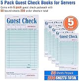 Grnlucja 5 Pack Guest Server Order Pads 250 Sheets Restaurant Supplies Note Pads view 3