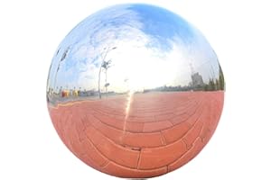 Hollow Gazing Ball,Seamless Silver Stainless Steel Polished Reflective Smooth Mirror Garden Sphere Globe,Props of Photography