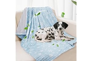 DEAMOSER Dog Cooling Blanket Lightweight Self Cooling Blanket Bed Cover for Small Medium Dogs Washable Dog Cat Summer Blanket for Bed Cover Couch Sofa(Blue) S
