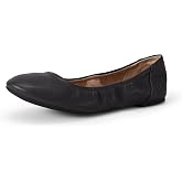 Amazon Essentials Women's Comfortable Round Toe Ballet Flats, Cushioned Memory Foam