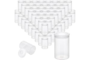 CZBRO 120 Pieces Film Canisters with Caps 35 mm Plastic Empty Camera Reel Storage Containers Case with Lids for Small Accessories Rockets Experiment Fish Hook Film Keys Coins Art Beads (Clear)