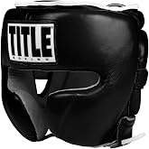 TITLE Boxing Leather Sparring Headgear - MMA &amp; Muay Thai Protection
