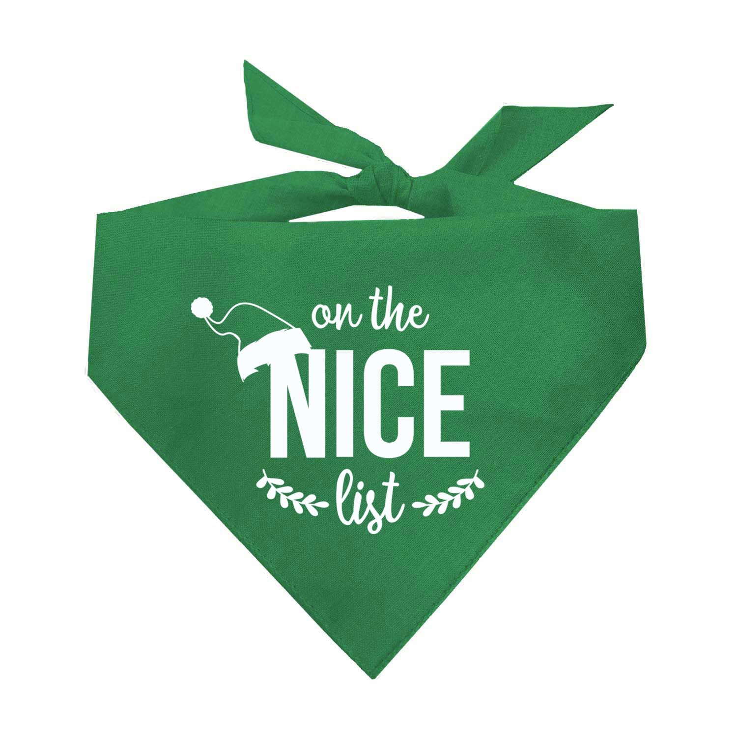 On The Nice Or Naughty List Funny Christmas Dog Bandana (Red or Green Sold Seperately)