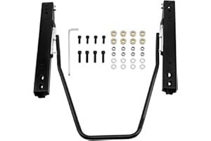 Misakomo Universal Car Seat Slider, Dual Locking Rails Brackets Kit, Steel Frame, Black