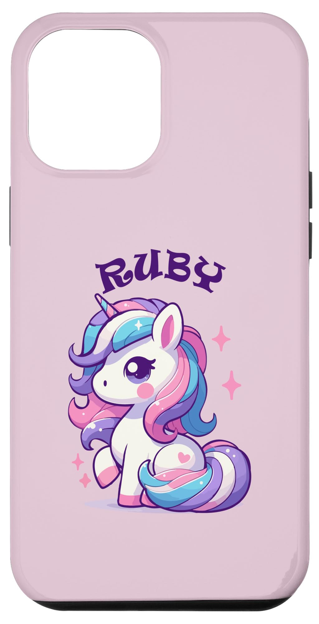 iPhone 12 Pro Max Ruby Cute Unicorn Design for Girls Name Ruby Case
