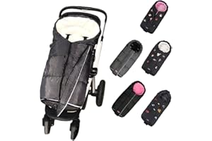 FUNLIFE Width Adjustable Universal Stroller Footmuff Designed for Baby Grows,Waterproof High Performace Stroller Bunting Bag,Beige