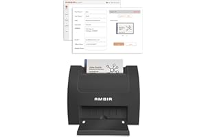 Ambir Business Card Scanner PS670ST-BCS High Speed Single Sided Vertical USB Powered Business Card Scanner with AmbirScan Business Card for Windows PC and MAC