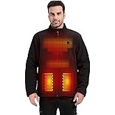 MIDIAN Heated Jacket for Men with 12V 15000mAh Battery, 3 Heating Levels 5 Heating Zones Waterproof Electric Heated Coat