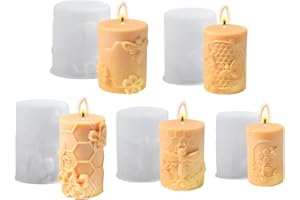 Silicone Candle Mould, Bee Casting Forms Kit, Reusable Mold with Detail, Handmade Wax Soap Crafting Tool Set, Supply with Nat