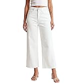Allimy Women's Wide Leg Jeans 2026 Spring Summer High Waisted Baggy Straight Leg Cropped Pants with Raw Hem