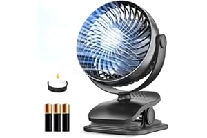 SHINEBELLA AA Battery Powered Clip on Fan with Aroma Function,Battery Operated Portable Fans for Camp,Small Golf Cart Fan with 4 Speeds,Quiet Desk Fan with 360°Rotation,Personal Dorm Fan for Home,Bed,Office