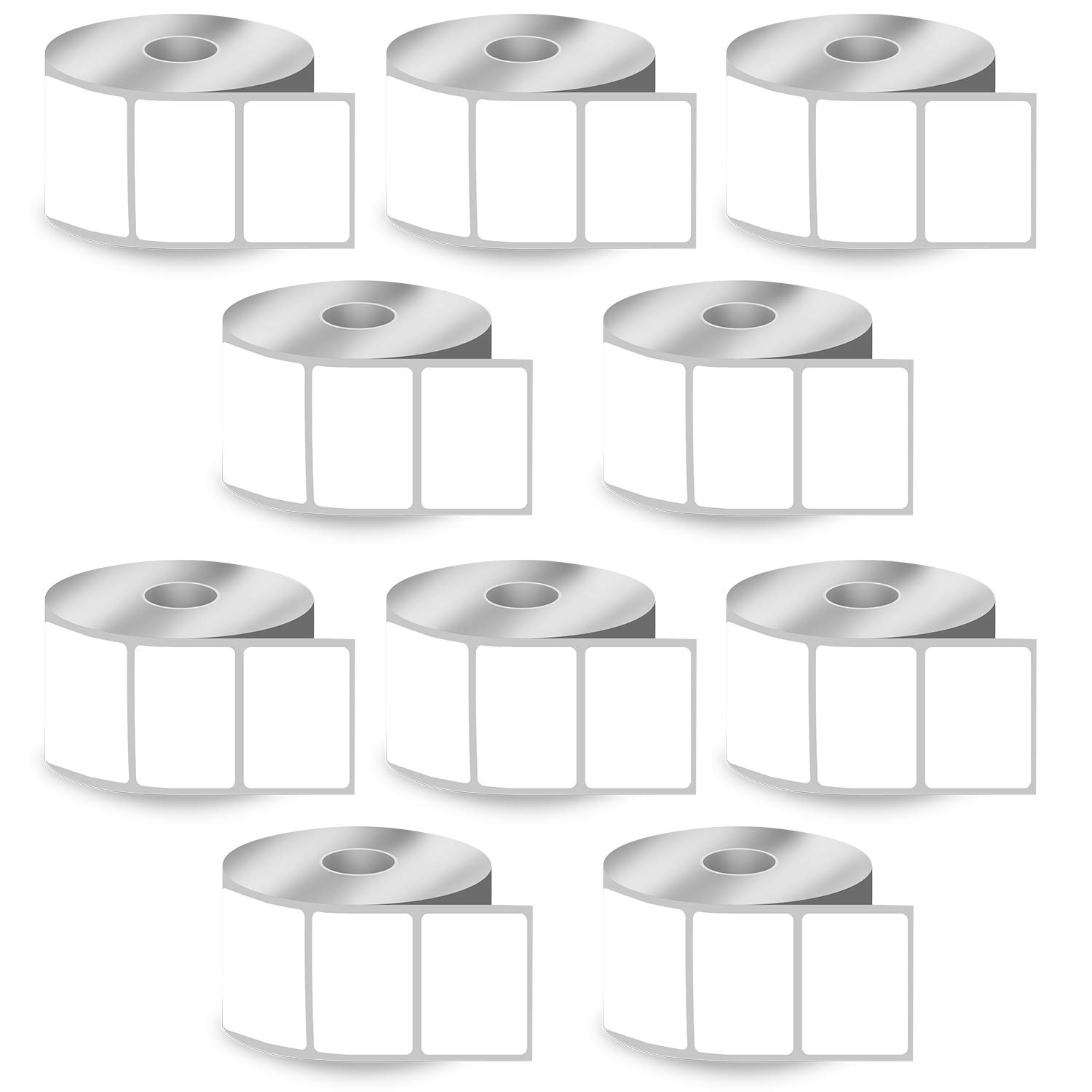 BETCKEY - 51mm x 38mm(2 in x 1.5 in) Barcode & Address Thermal Labels, 1000 Perforated Stickers per Roll Compatible with Zebra & More Printers [10 Roll/10000 Labels]