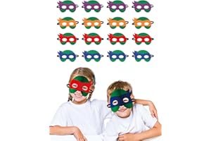 Kejycc Turtles Mask Party Favors for Kids 16 Packs - Felt Ninja Mask Birthday Party Supplies, Superhero Masks Cosplay, Halloween, Turtles Theme, Birthday Decoration Gifts