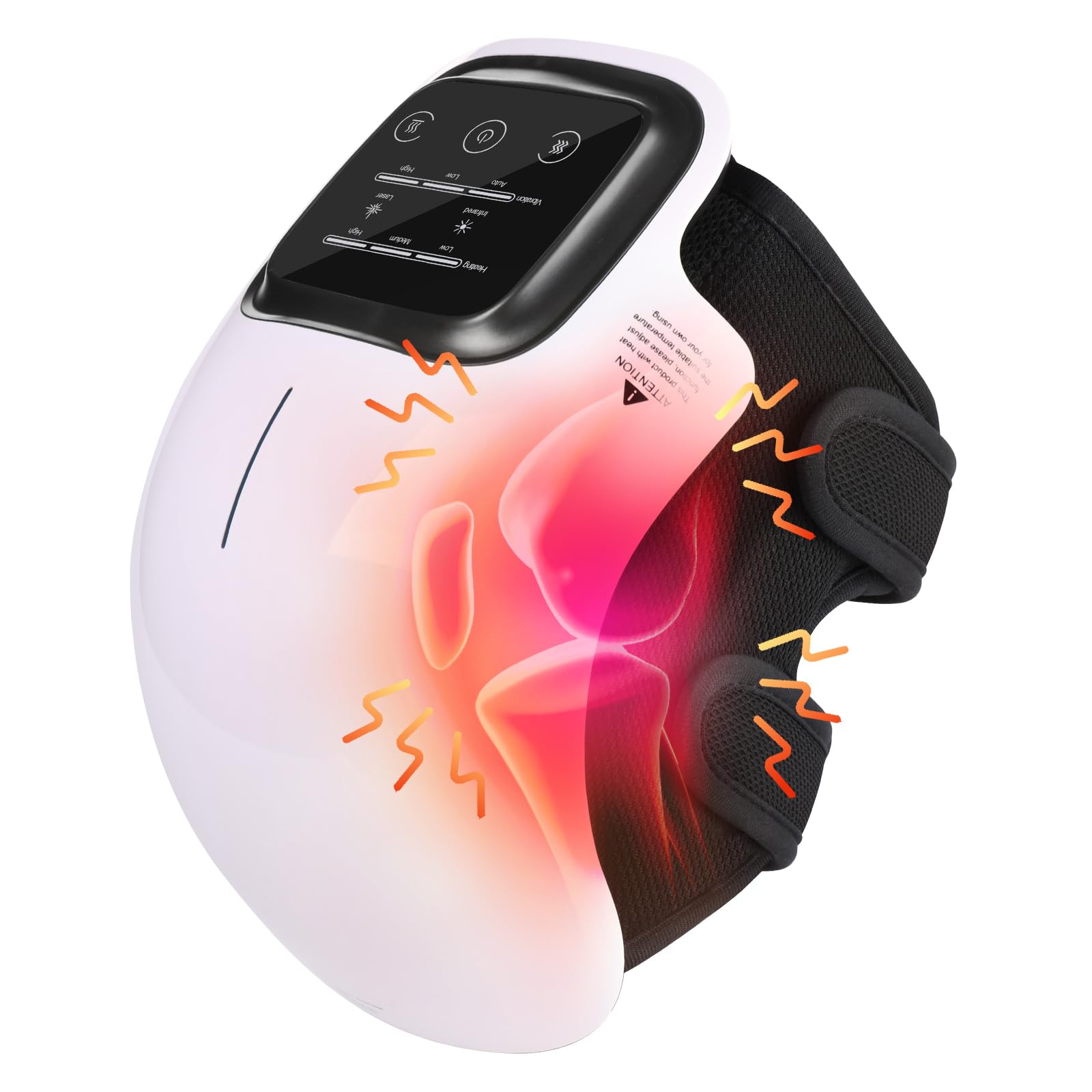 Photo 1 of Sinoteryx Knee Massager with Heat and red Light,& Massage Therapy, 3 Levels Heat and 3 Vibration,Helps Joint Stiff and Discomfort,3-in-1 Cordless,LED Touch,Adjustable Straps, Gift for Parents,Friends