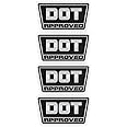 4-Pack DOT Approved Motorcycle Helmet Stickers Decals Labels | Set of 4 D O T