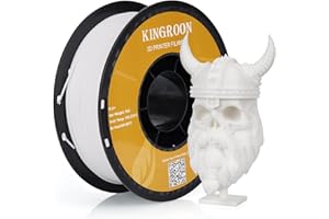 Kingroon PLA Plus（PLA+）3D Printer Filament, Dimensional Accuracy +/- 0.03 mm, 1 kg Spool(2.2lbs), 1.75 mm，White