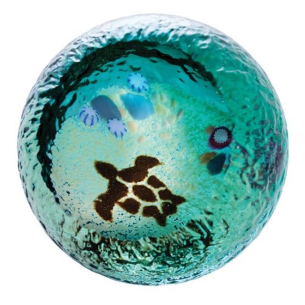 Caithness Glass Seabed Turtle Paperweight | Multi-Coloured | 70mm x 70mm | Handmade in Scotland | Admire the wonders of the deep with this sea turtle paperweight | Ornamental | Boxed