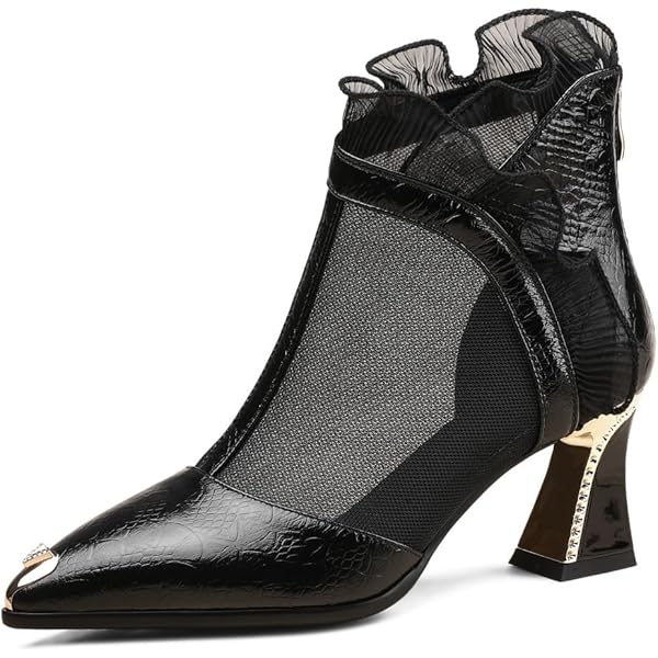 TinaCus Botas De Tobillo De Piel Para Mujer Hechas A Mano Con
