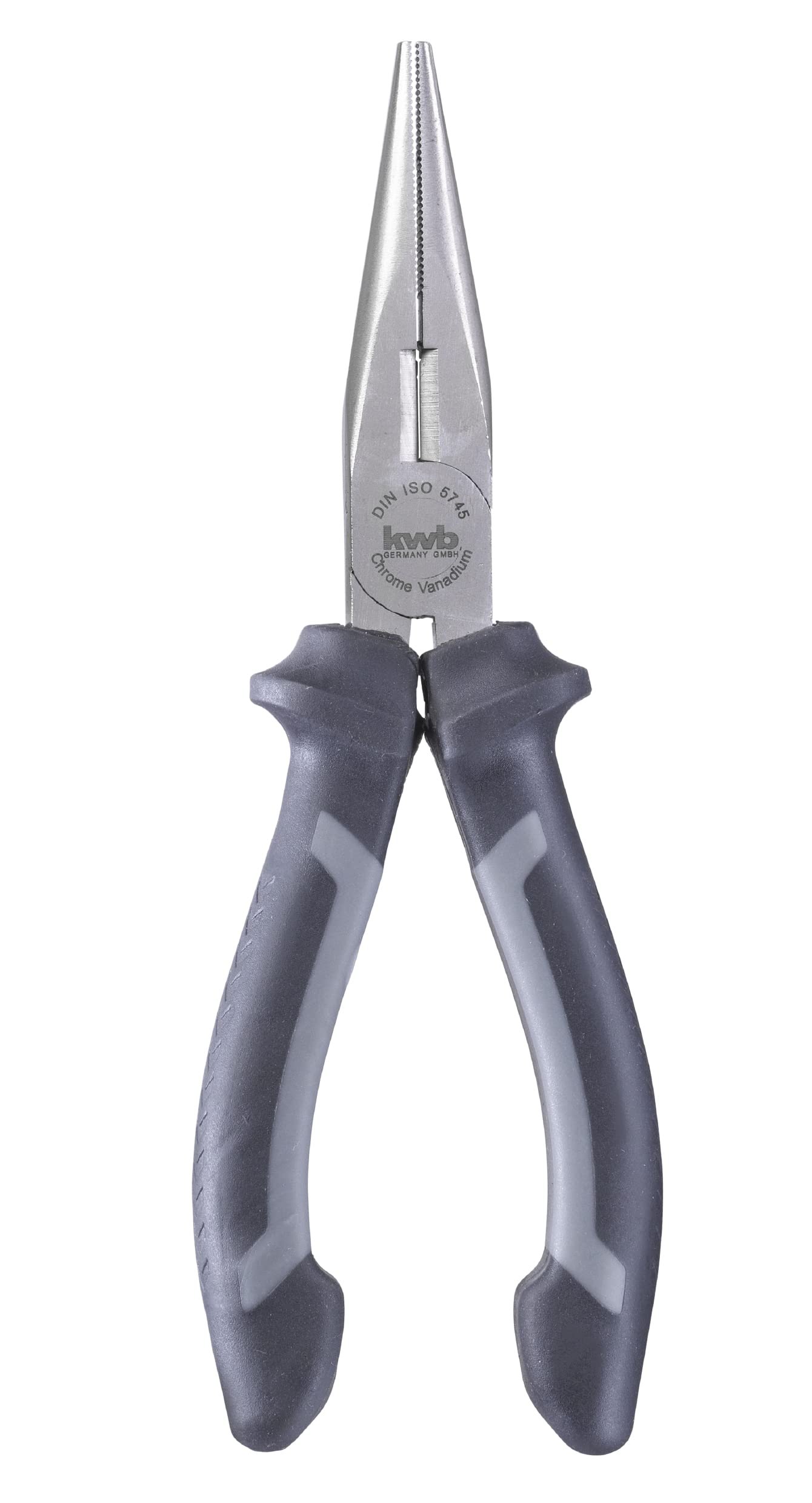 kwb flat round pliers / flat pliers 145 mm 382110, according to DIN ISO 5745, straight shape, cutting edges hardened, CV steel