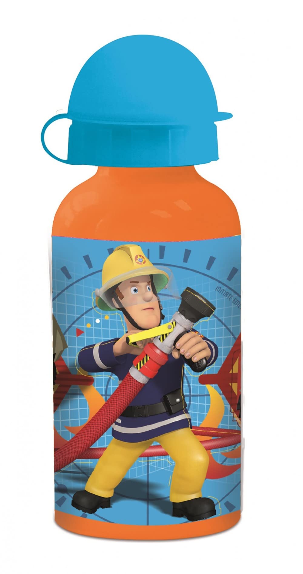 OM SUPPLIES Fireman Sam Characters Aluminium Sports Bottle 400ml - Holiday, Back to School Water Drinking Kids Lunch Children