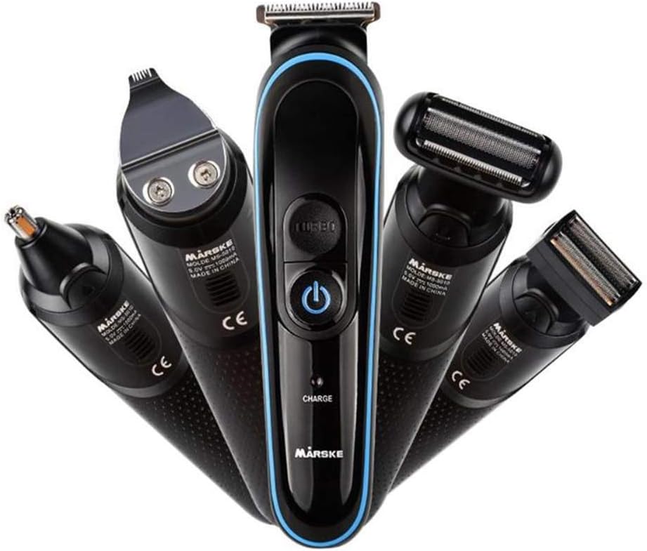 MARSKE Professional Electric Hair Clipper 5 in 1 Multi-function a Haircut Rechargeable Beard Nose Hair Trimmer Hair Machine,Us