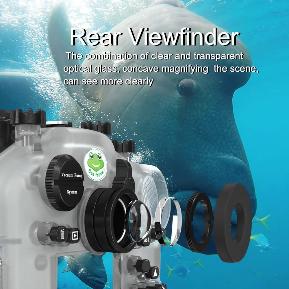 Seafrogs Underwater Housing for Fujifilm X-T4 [40M/130FT] Waterproof Scuba Diving Case for Fuji xt4 +XC16-50mm /18-55mm , Built-in Leak Detection Sensor, Vacuum System Port