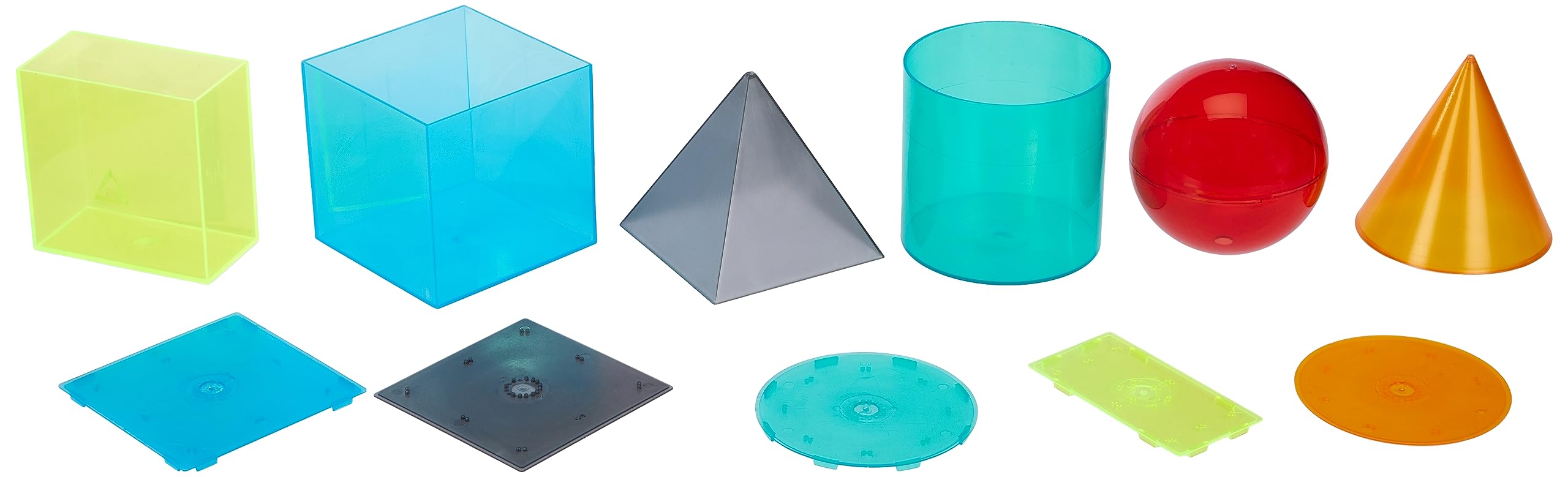 WISSNER active learning Set of 6 Geo-Shapes with lids, 10 cm, RE-Plastic°, in a box