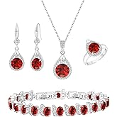 LMXXVJ Jewelry Set For Women,Platinum Plated Necklace Ring Earrings Bracelet Costume Jewelry Set Mother's Day Christmas Birthday Thanksgiving Day Gift for Mom/Wife