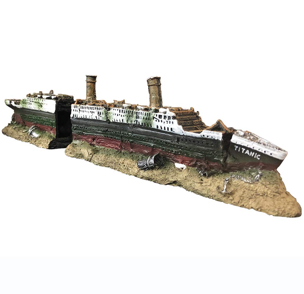 Photo 1 of SLOCME Aquarium Titanic Shipwreck Decorations - Resin Material Ship Decoration