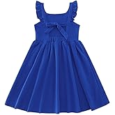 Little Girls Tie Back Dress Kids Vintage Sundress Casual Sleeveless Dresses 3-7 Years