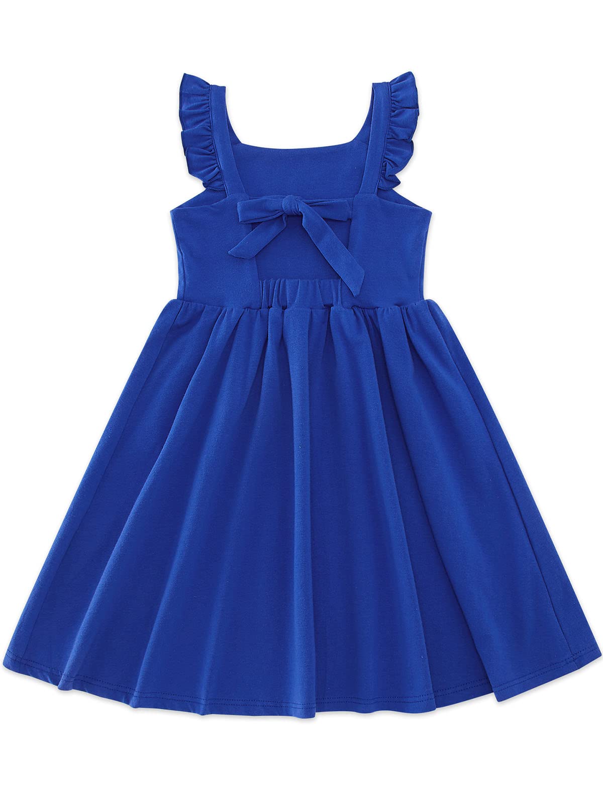 Photo 1 of (USED/FAIR) (SMALL-MED) ALLIFly Girls Summer Dress Size 7 8 Royal Blue Dresses Sleeveless Tie Back Sundress