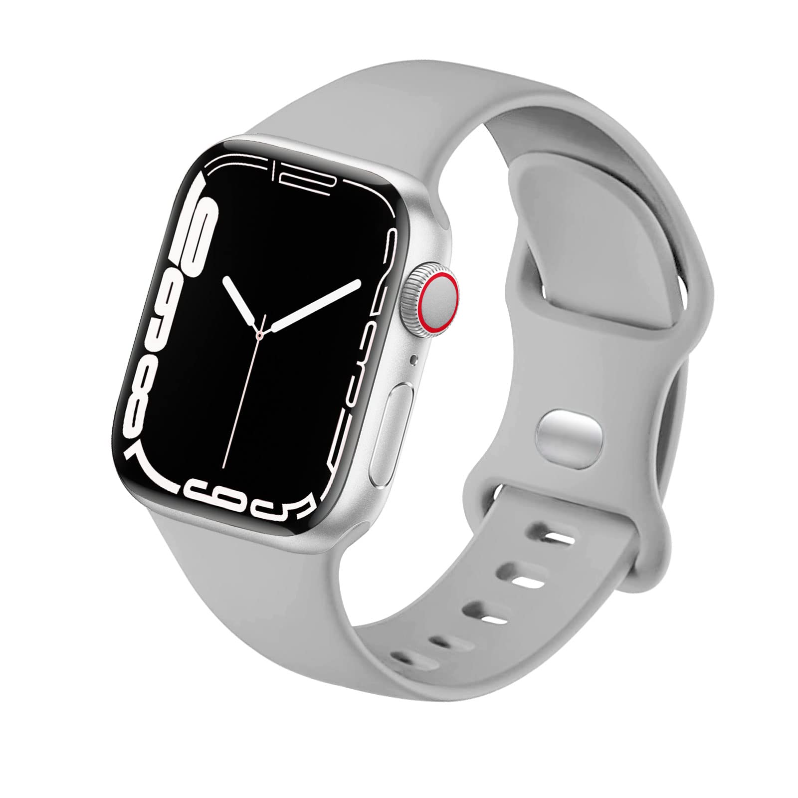 HdanMole Sport Strap Compatible with Apple Watch Straps 40mm 38mm 41mm 42mm 44mm 45mm 46mm, Silicone Strap Replacement for iWatch Bands Series 11 10 9 8 7 6 5 4 SE 3 2 1 Women Men, Gray